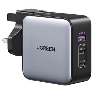 UGREEN 綠聯 三口氮化鎵快充充電器 65W, 2C1A 多國轉接版, 1個