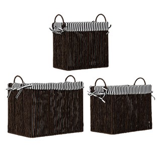 dayneeds 日需百備 中島布藝編織提把收納籃3個組 編織籃 置物籃 儲物籃 收納盒, SBI-K609, 1組