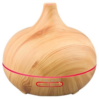 七彩香氛水氧機 300ml 含精油, CAAD0048BS1, 淺色木紋款