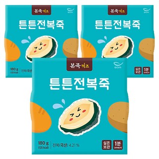 본죽 키즈 튼튼 전복죽, 180g, 3개