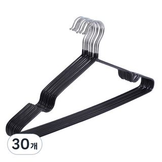 코지웰 미끄럼방지 논슬립 옷걸이, 블랙, 30개