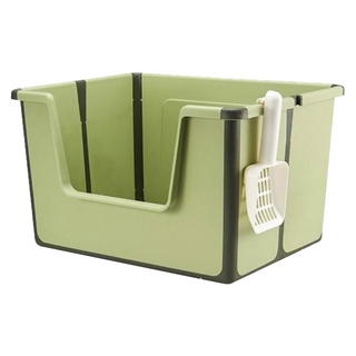 Nice u 毛樂趣 摺疊貓砂盆 耐磨損 方便收納, 綠色, 1個