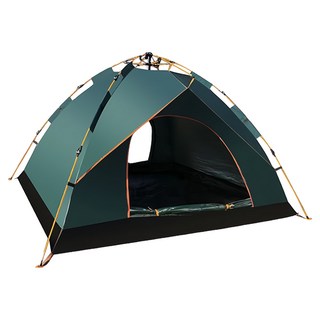 BESTHOT 全自動速開懶人帳篷 大空間 通風清涼 遮光防曬 野餐, 3-4人, 棕色、綠色