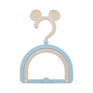 錦化成 米奇系列 造型帽架 美式卡通造型 摺疊雙層掛物架 旋轉式掛勾, 1個, 米色 + 淺藍