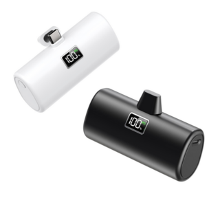 YINTO 도킹형 고속충전 PD 20w 일체형 휴대용 미니 보조배터리 2p 세트, XPB1-C, 블랙 + 화이트