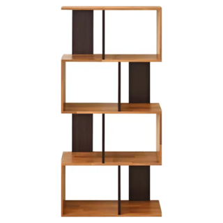 HOPMA 合馬家具 田原開放式組合書櫃 E1等級板材, 黑胡桃配拼版柚木, 4層
