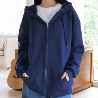 LUNA GIRL 女性 Athleisure 大尺碼 素色 連帽拉鍊外套 L24FT080216