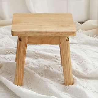 ECHO&ECO 實木 方形 迷你 矮凳, 木色, 1個