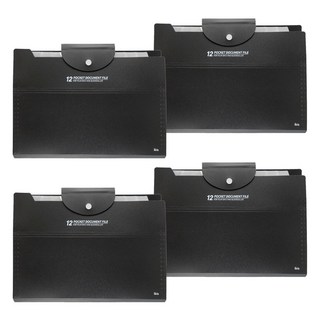 IBIS 12格風琴夾, 黑色, 4個