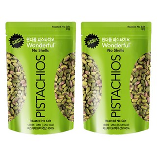 Wonderful PISTACHIOS 去殼無鹽開心果, 200g, 2包