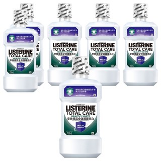 LISTERINE 李施德霖 全效護理亮白漱口水 有效去除口腔細菌 舒緩敏感 預防蛀牙, 750ml, 6瓶