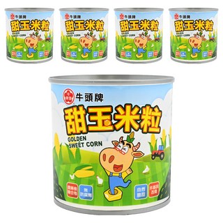 牛頭牌 甜玉米粒, 顆粒飽滿 脆甜多汁 真空封罐 易開罐包裝, 340g, 5罐