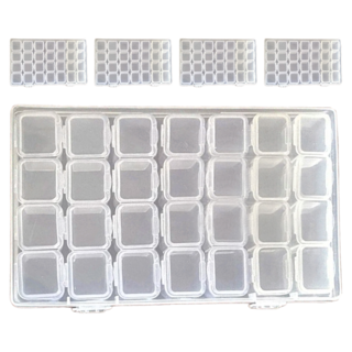 BangJiaShi 幫家適 28格獨立小格飾品收納盒 5個, 透明