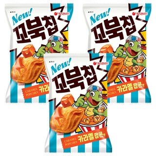 ORION 好麗友 烏龜脆片 焦糖爆米花口味, 3個, 72g