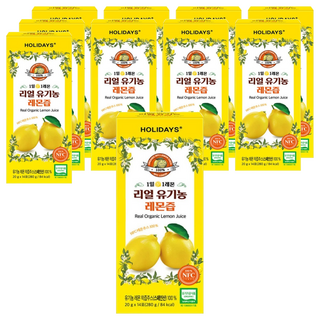 홀리데이즈 NFC 착즙 100% 리얼 유기농 레몬즙 14포, 280g, 10개