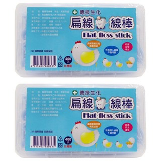 D&T 德技生化 扁線牙線棒, 400支, 2盒