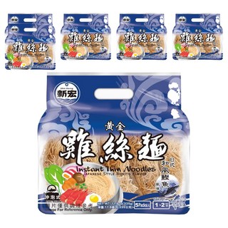 新宏 黃金雞絲麵 日式和風鰹魚風味, 335g, 6袋