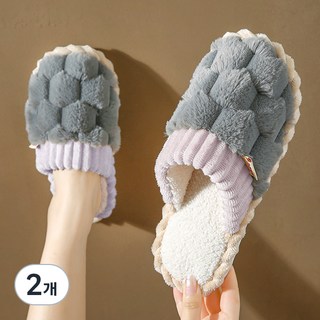 알로데 큐브 메론팡 실내 거실화, TYPE04 그레이, 2개