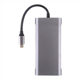 ANTIAN 11合1 Type-C 多功能HUB轉接器/筆電轉接頭/傳輸擴充集線器 4K HDMI/USB3.0擴展塢/mac轉接頭 BYL-2017 原廠保固, 1個, 灰色