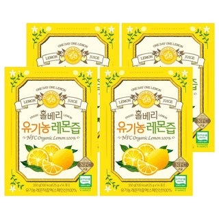 홀베리 유기농 레몬즙, 350g, 4개