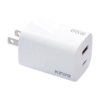 Kinyo 氮化鎵雙孔充電器 65W, 白色, 1個