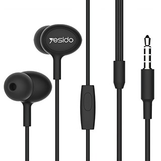 yesido 線控耳機 斜角彎道入耳設計 高保真立體聲, YH13, 黑色, 1個