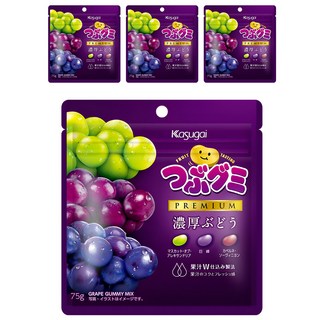 Kasugai 春日井 濃厚葡萄味 脆皮軟糖，75g，含巨峰葡萄，麝香葡萄，卡本內蘇維翁葡萄, 4包