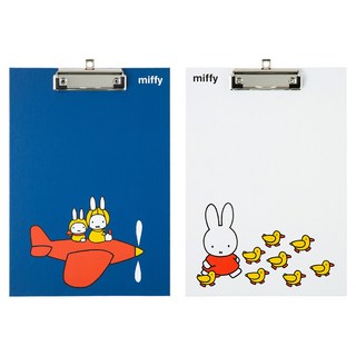 STUDIO EIGHT Miffy Dick Bruna A4文件板夾 2件組, 藍色 + 白色, 1套