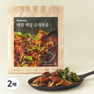 프레시지 매콤 깻잎 순대볶음 2인분, 627g, 2팩