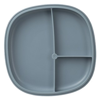 BBox 2合1吸盤式餐盤 莫蘭迪藍 寶寶學習餐具 分隔設計 安全無毒, 1個