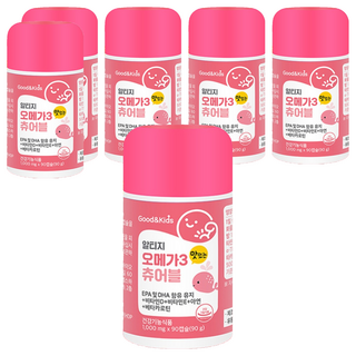Good&Kids Natural Plus兒童rTG Omega-3咀嚼錠, 90片, 6個