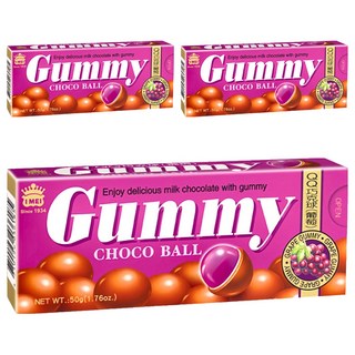 義美 葡萄QQ糖巧克球, 50g, 3盒