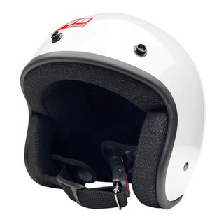 evo helmets 艾莉莎復古騎士安全帽 附冰絲面罩, 白色