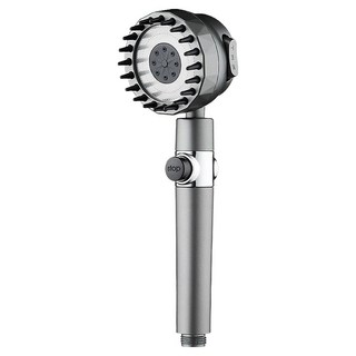 一鍵止水三檔增壓按摩蓮蓬頭 ABS材質 202克 R508A, 灰色, 1個