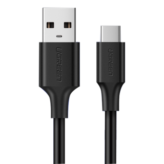 UGREEN 綠聯 USB-A-USB-C/Type-C 快充傳輸線 升級版, 25cm, 黑色, 1條