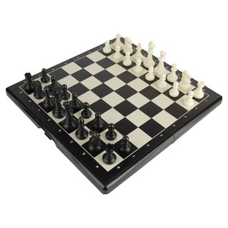 Flowcode 便攜式折疊磁性西洋棋盤 + 棋子組, 1套, 黑色(棋盤, 棋子), 白色(棋子)