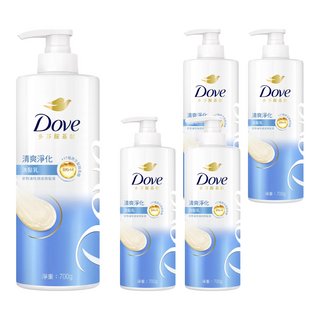 Dove 多芬 清爽淨化洗髮乳, 700g, 5瓶