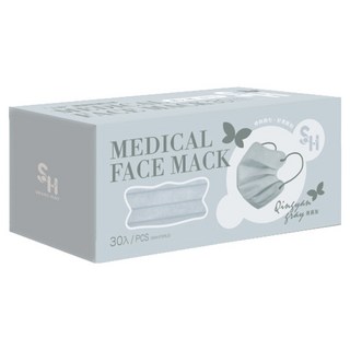 SH 上好生醫 醫療防護口罩 未滅菌 蝶型, 青燕灰, 30片, 1盒
