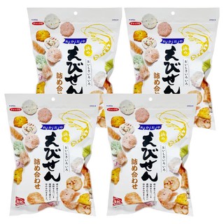岡田屋綜合蝦餅-多種海鮮口味 酥脆爽口 獨立包裝 休閒零食, 155g, 4包