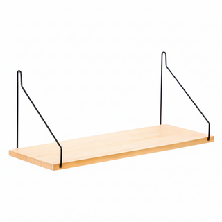 免打孔牆上置物架 牆壁收納架 壁掛架 -原木, 14 x 15 x 40cm, 1層, 1組