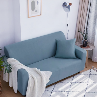 彈力全包沙發套 92%聚酯纖維+8%氨綸 多種款式可選 支持手洗機洗, 190~230cm, 灰藍色, 1個