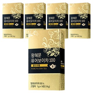 왕혜문 퓨어 100 보이차, 1g, 14개입, 5개