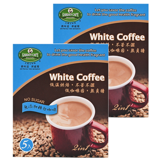 GARDEN CAFE 花園咖啡 白咖啡 低咖啡因 無糖 2合1, 20g, 5包, 2盒