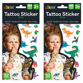 AVEnIR 童趣紋身貼紙, 2個, 可愛恐龍