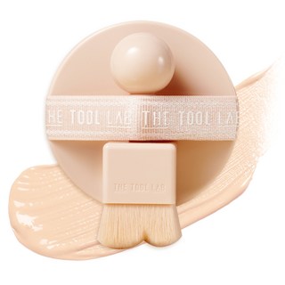 THE TOOL LAB 印章光澤氣墊粉餅 11g+粉底刷組, 1組, 19 Porcelain