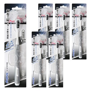 Shallop 刷樂 濃密炭深潔牙刷 SAA-H003-1 顏色隨機, 1入, 6支