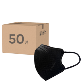 ataraxis 興安 成人立體醫用口罩 未滅菌, 黑色, 50片, 1盒
