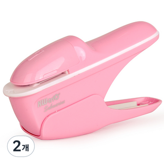 Momo Tube 環保無針釘書機 打孔機, 粉紅色, 2個
