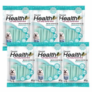 덴탈헬스 강아지 덴탈껌, 민트맛, 60g, 6개