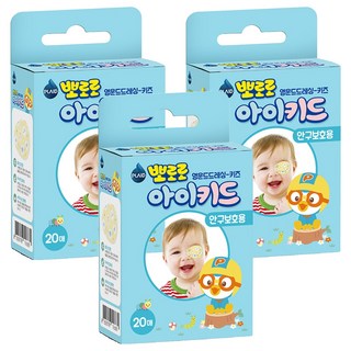 플레이드 뽀로로 안구보호용 아이키드 반창고, 20개입, 3개